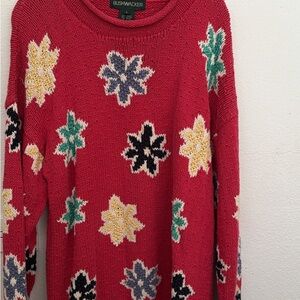 Vintage Pink Embroidered Sweater Large